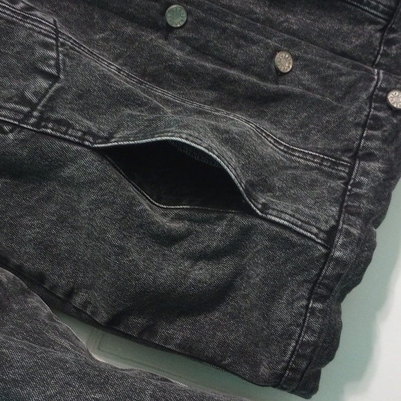 Detre No.2 Black Stone Washed Denim Sweatshirt Jacket - Picture 9 of 13